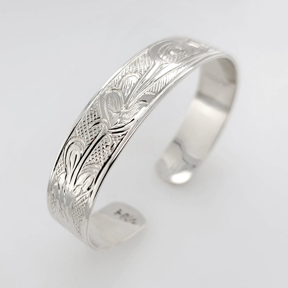 Silver Hummingbird Bracelet by Tsimshian artist Bill Helin