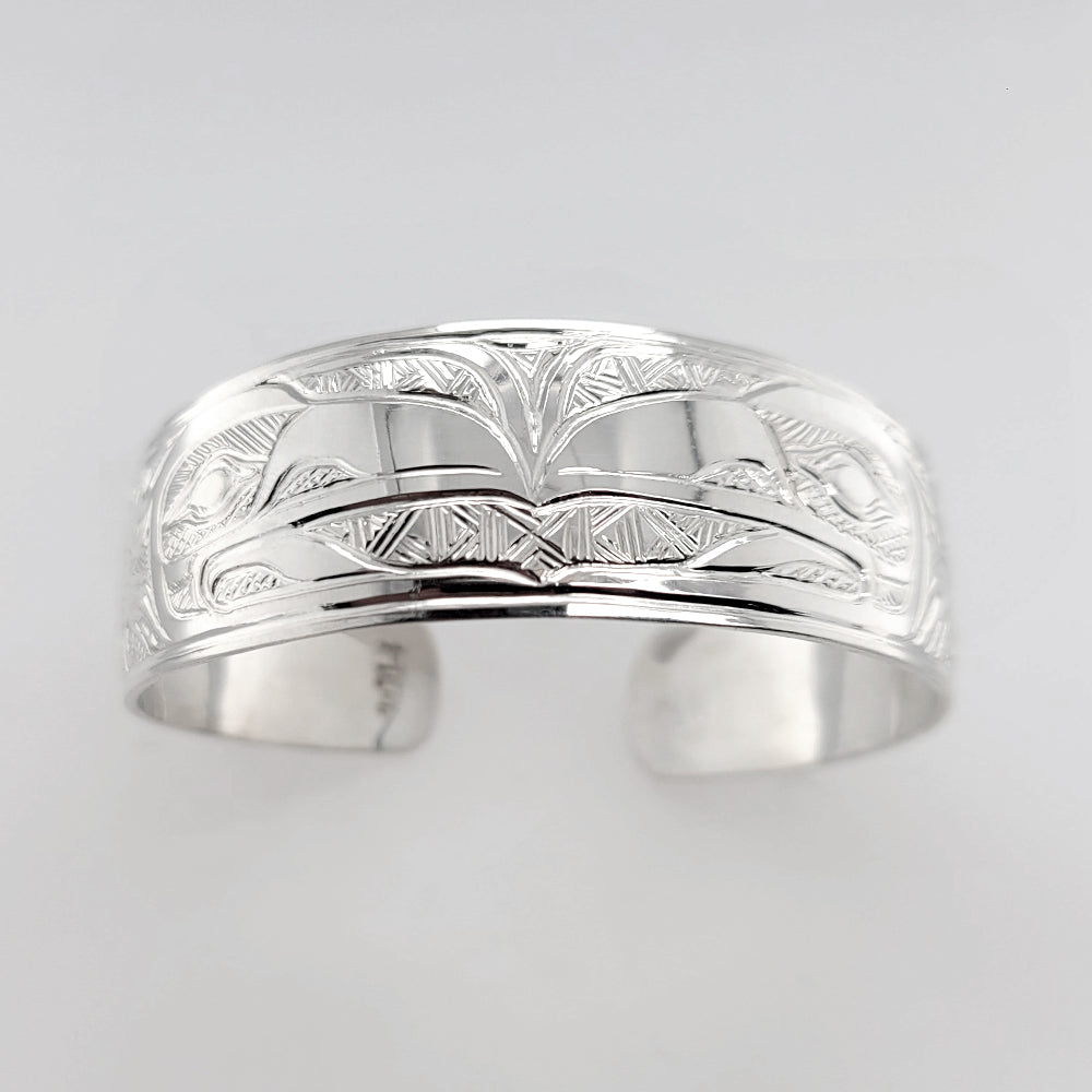 Silver Raven Bracelet by Tsimshian artist Bill Helin