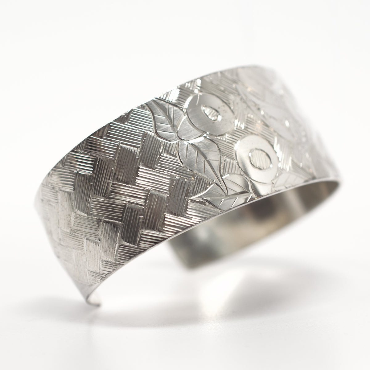 Silver Hummingbird Weave Bracelet by Coast Salish artist Jody Sparrow