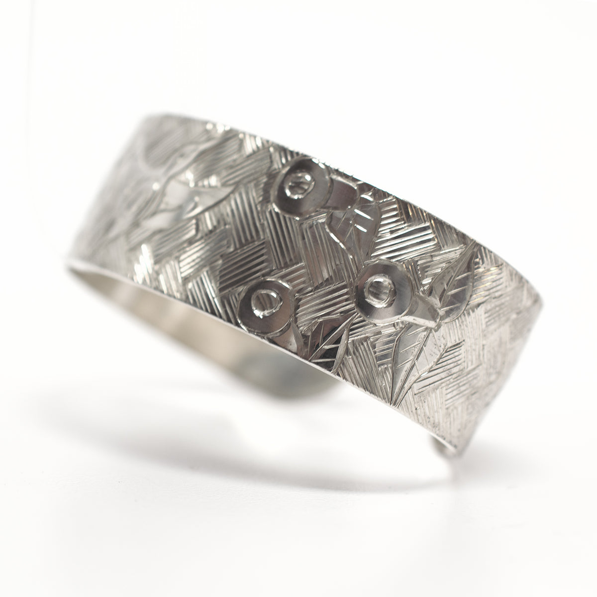 Silver Hummingbird Weave Bracelet by Coast Salish artist Jody Sparrow