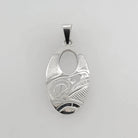 Silver Bear Pendant by Cree artist Justin Rivard