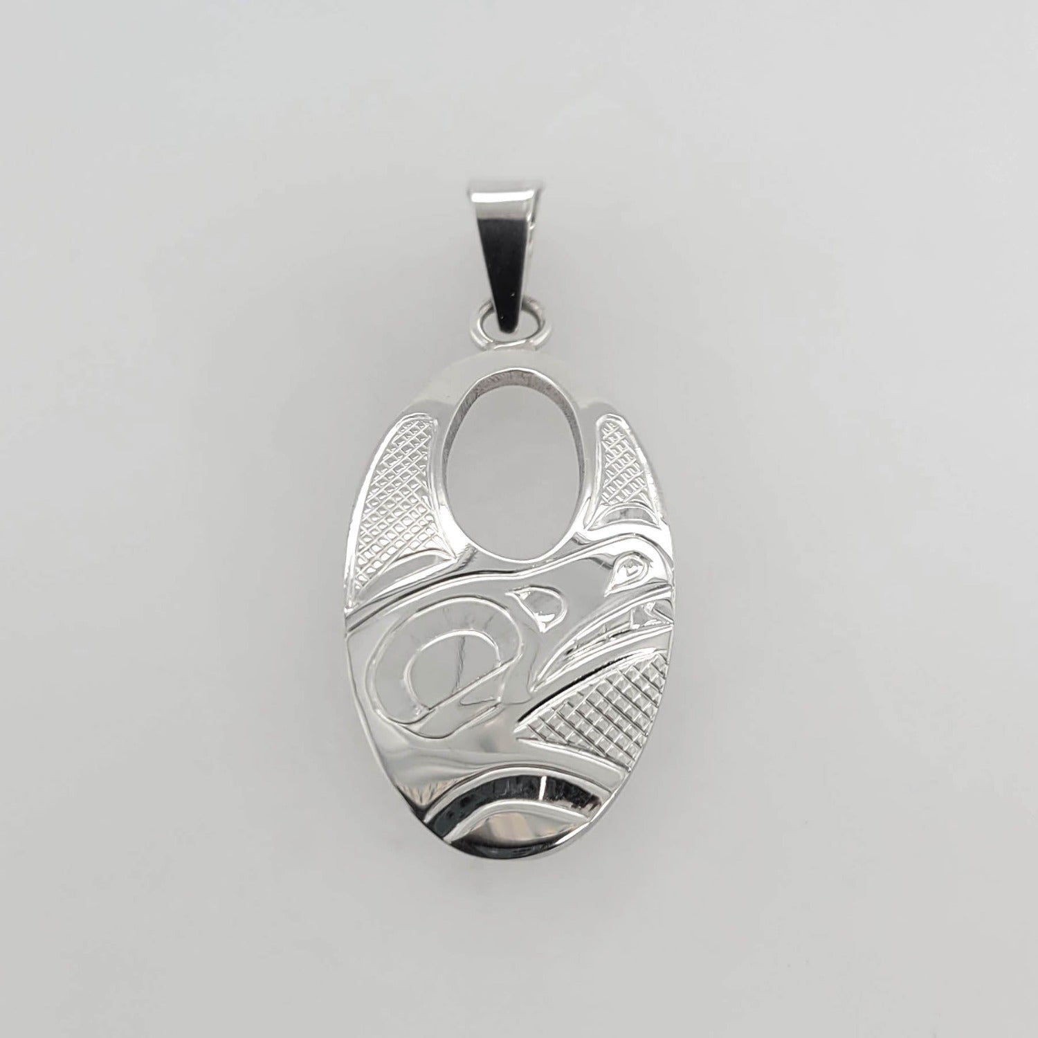 Silver Bear Pendant by Cree artist Justin Rivard