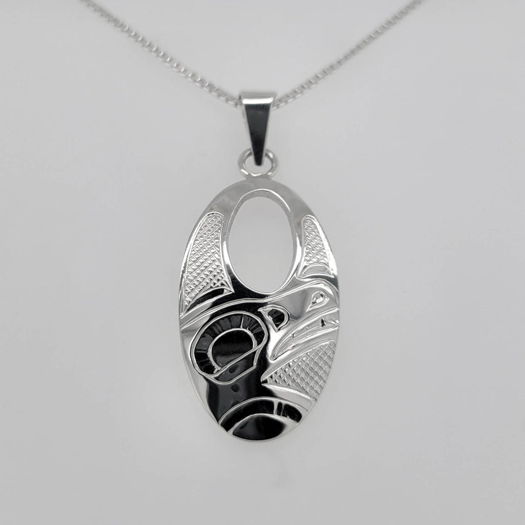 Silver Bear Pendant by Cree artist Justin Rivard