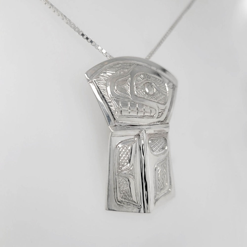 Silver Orca Pendant by Tsimshian artist Bill Helin