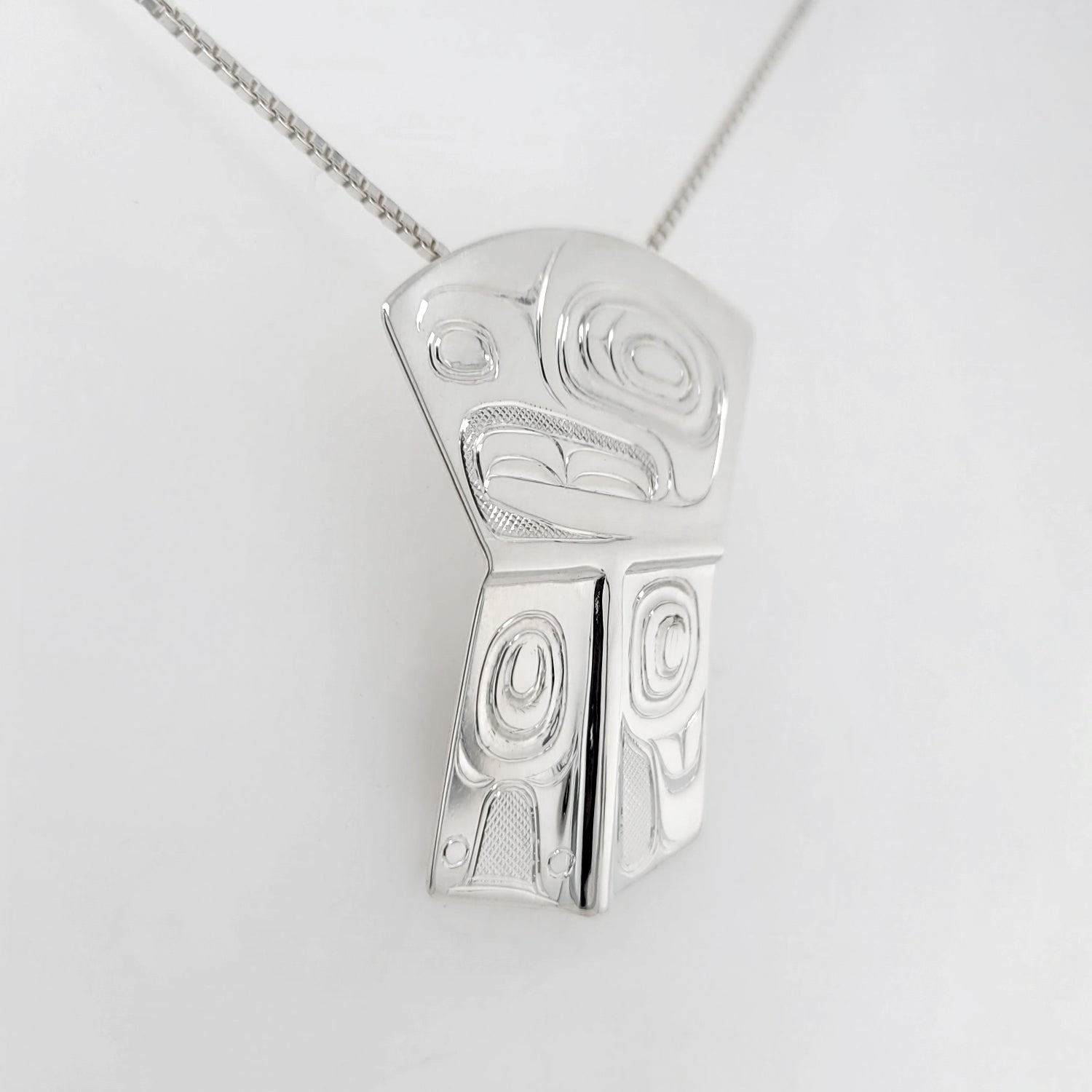 Silver Eagle Copper Pendant by Nuxalk artist Kelly Robinson