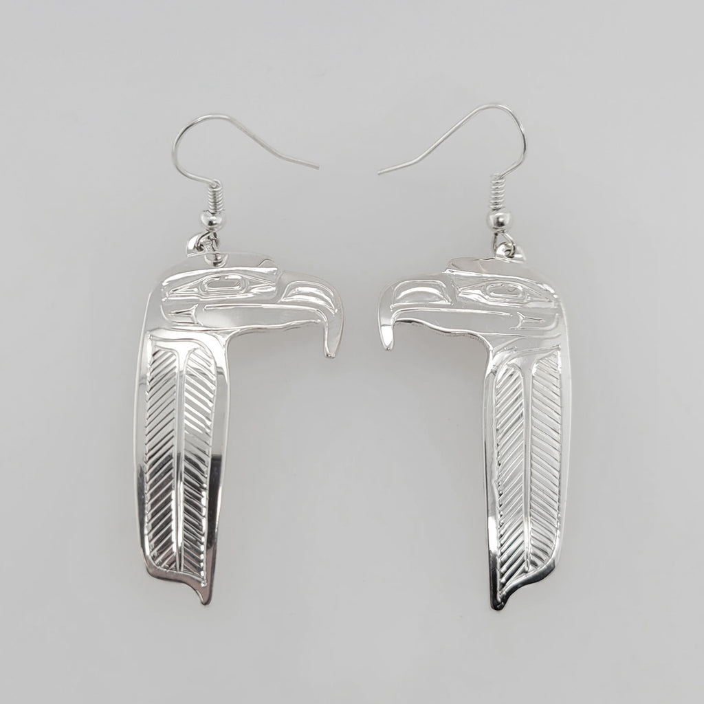 Silver Eagle Earrings by Haida artist Garner Moody