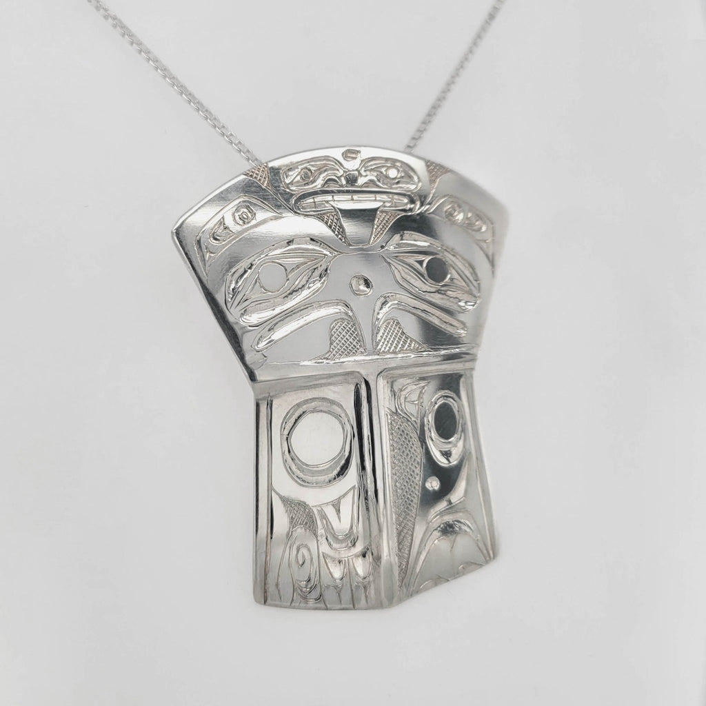 Silver Copper Shield Eagle Pendant by Haida artist Andrew Williams