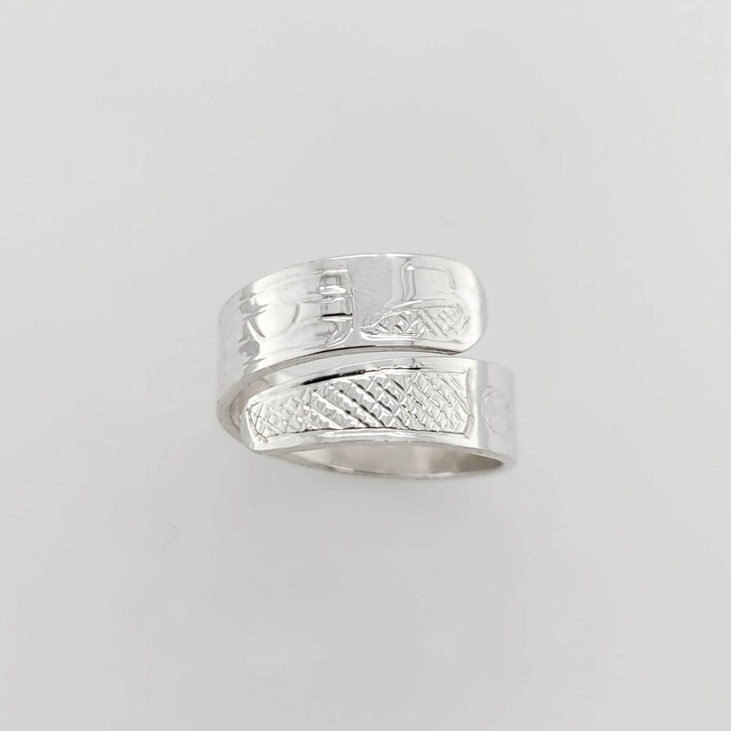Silver Eagle Wrap Ring by Tahltan artist Terrence Campbell