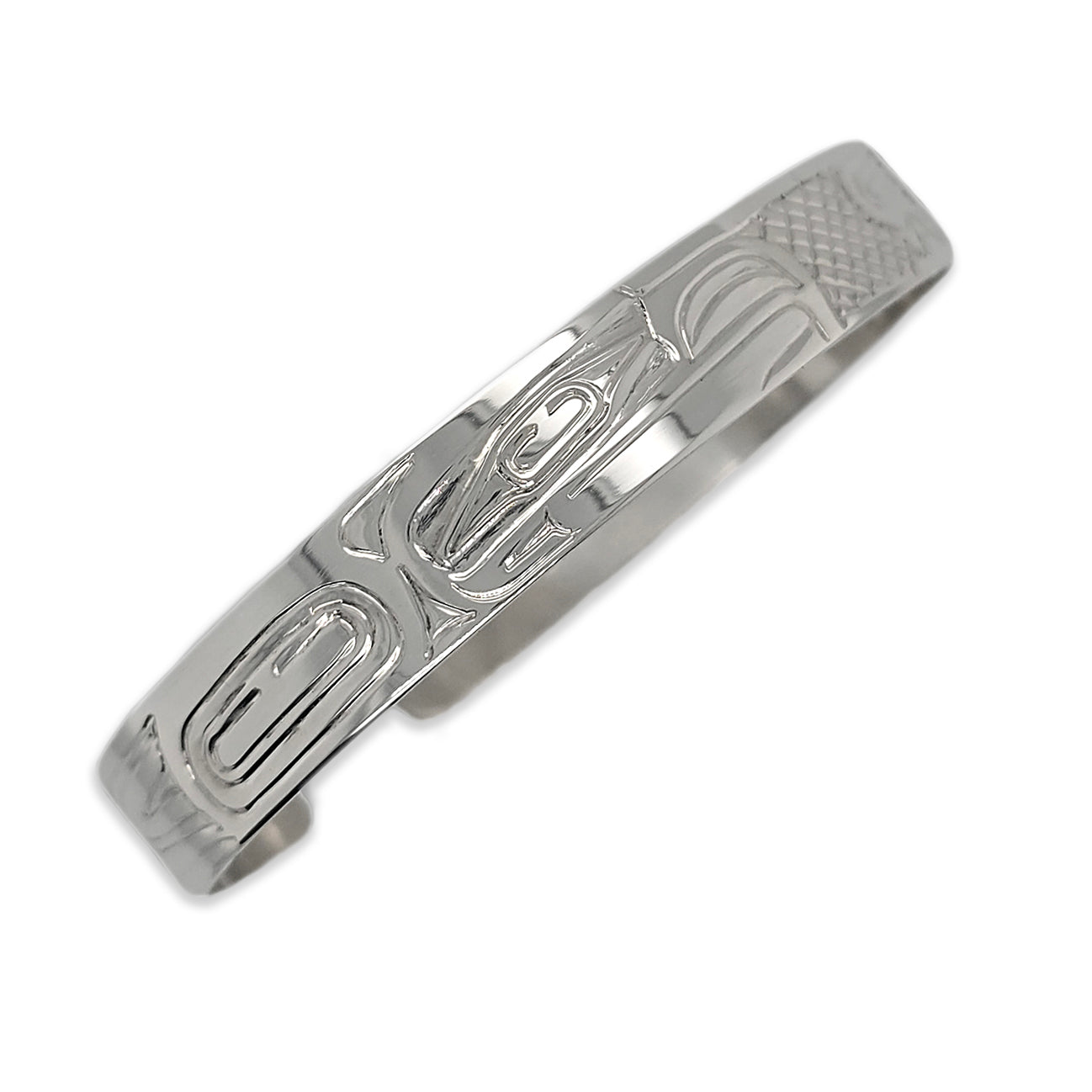 Silver Eagle and Orca Bracelet by Haida artist Garner Moody