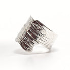 Silver Eagle and Bear Wrap Ring by Haida artist Alvin Adkins