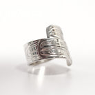 Silver Eagle and Bear Wrap Ring by Haida artist Alvin Adkins