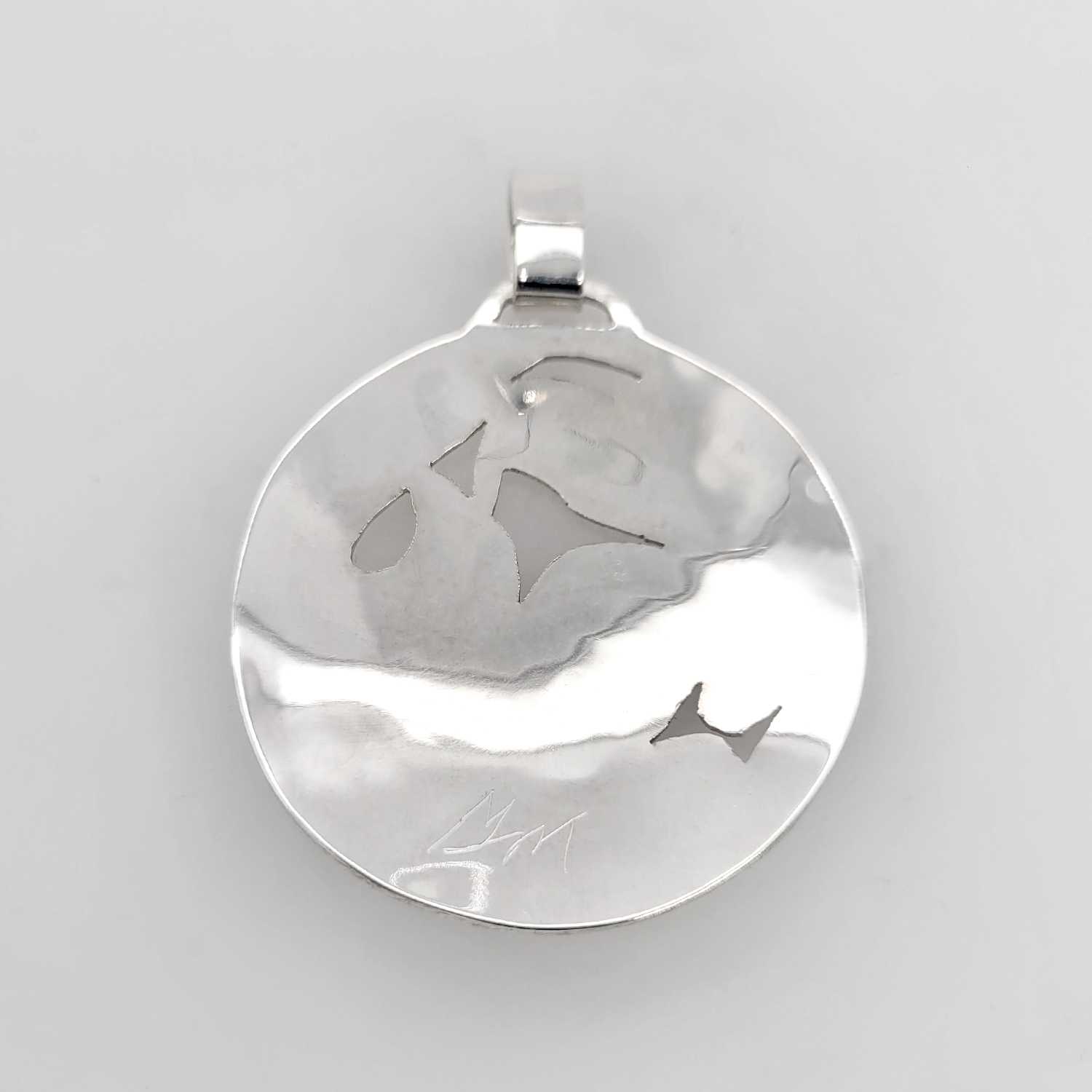 Silver Eagle and Orca Pendant by Haida artist Garner Moody