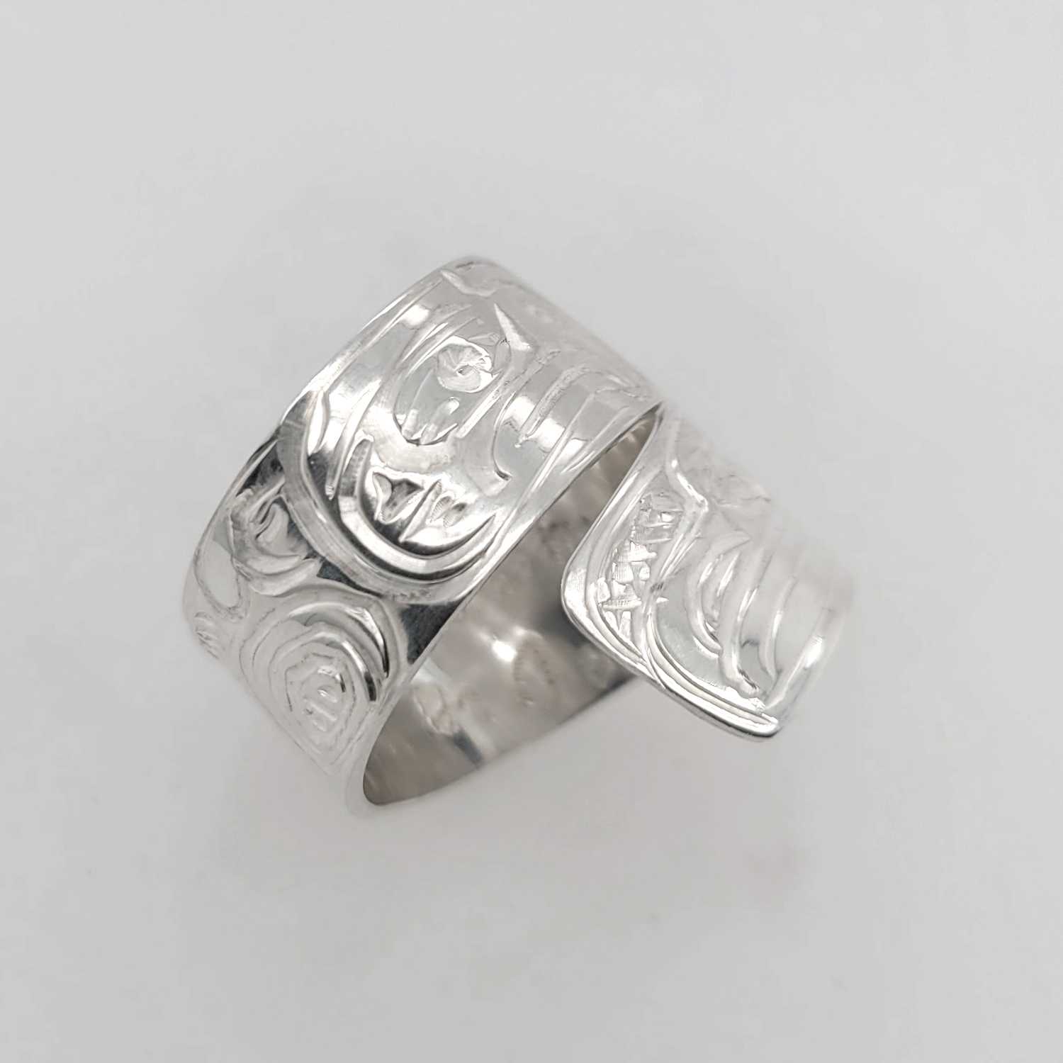 Silver Love Birds Wrap Ring by Kwakwaka'wakw artist Don Wadhams