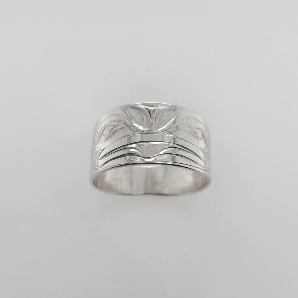 Indigenous Silver Frog Ring by Haida artist Robin Rorick