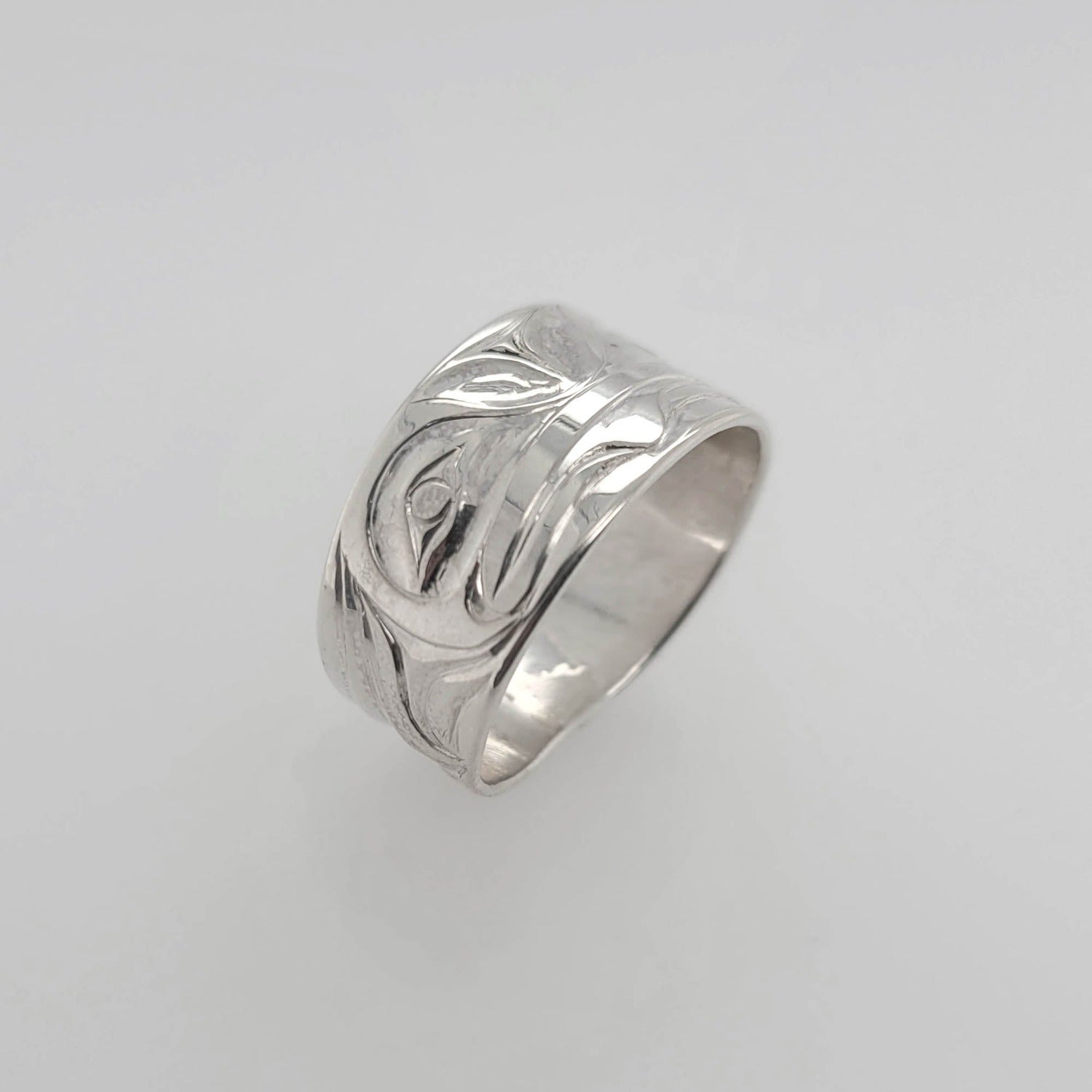 Indigenous Silver Frog Ring by Haida artist Robin Rorick