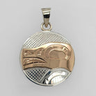 Silver Gold Bear Pendant by Cree Artist Justin Rivard