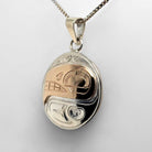 Silver Gold Orca Pendant by Cree Artist Justin Rivard