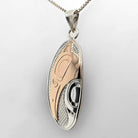 Silver Gold Raven Pendant by Cree Artist Justin Rivard