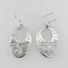 Silver Hummingbird Earrings by Tsimshian artist Bill Helin