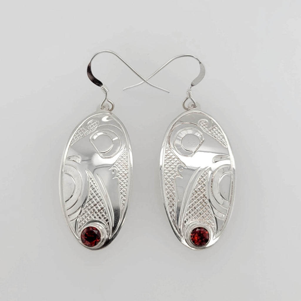 Indigenous Silver Hummingbird Earrings by Justin Rivard