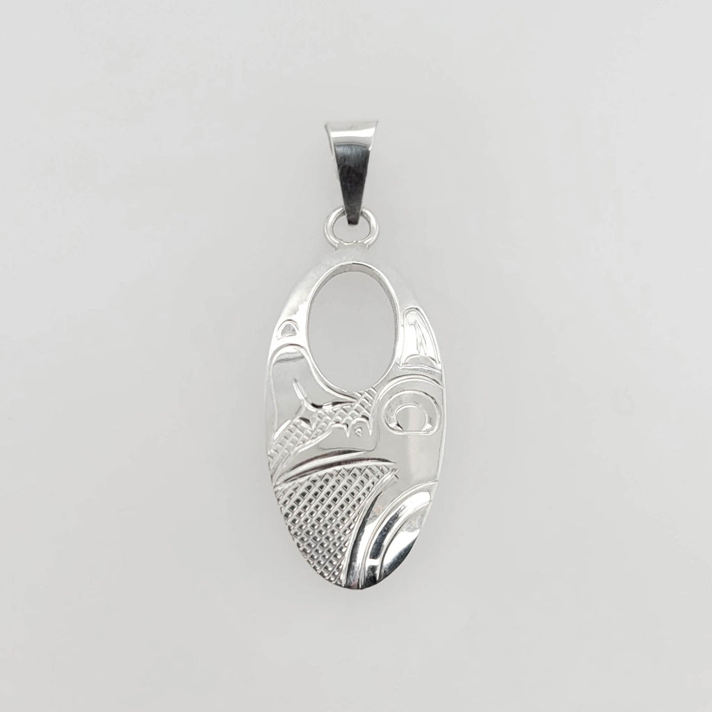 Silver Hummingbird Pendant by Justin Rivard