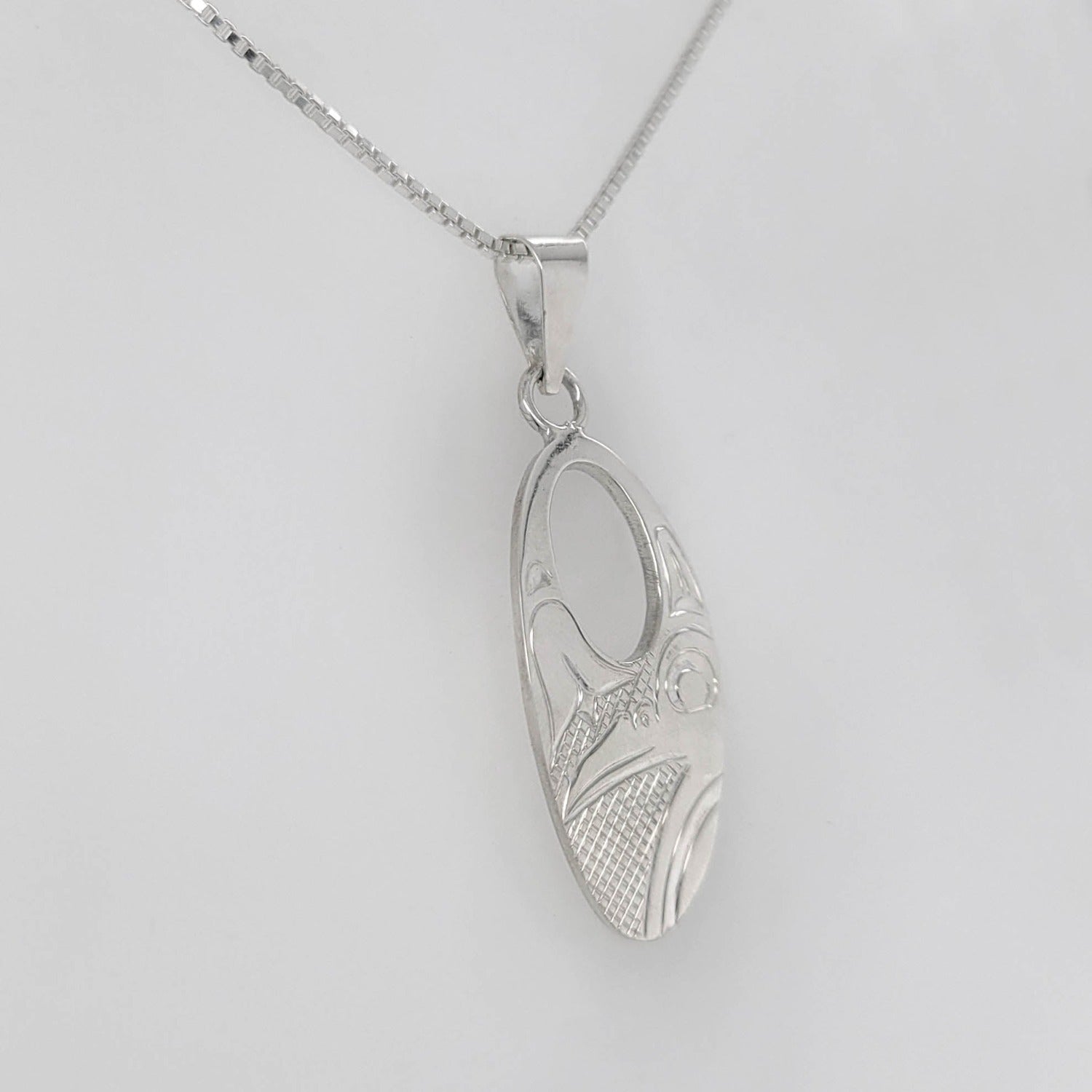 Silver Hummingbird Pendant by Justin Rivard