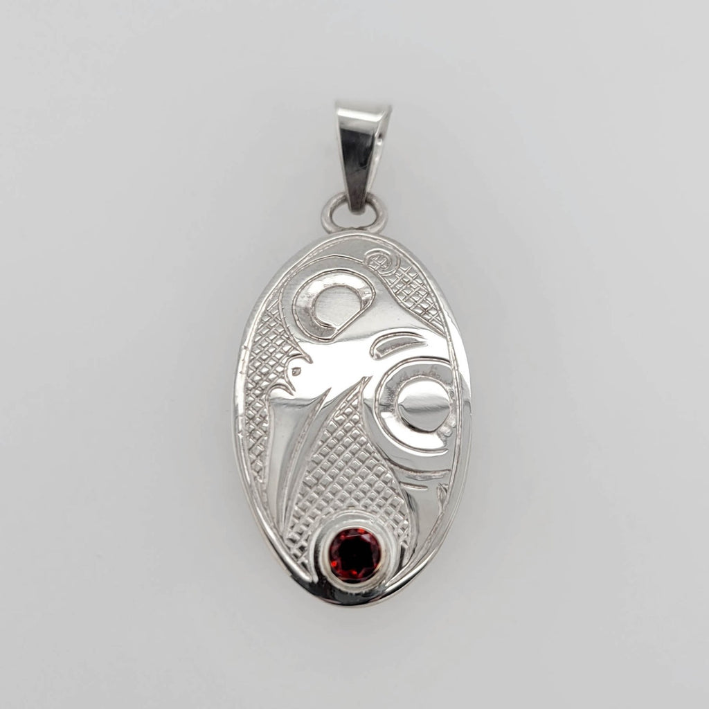 Indigenous Silver Hummingbird Pendant by Justin Rivard