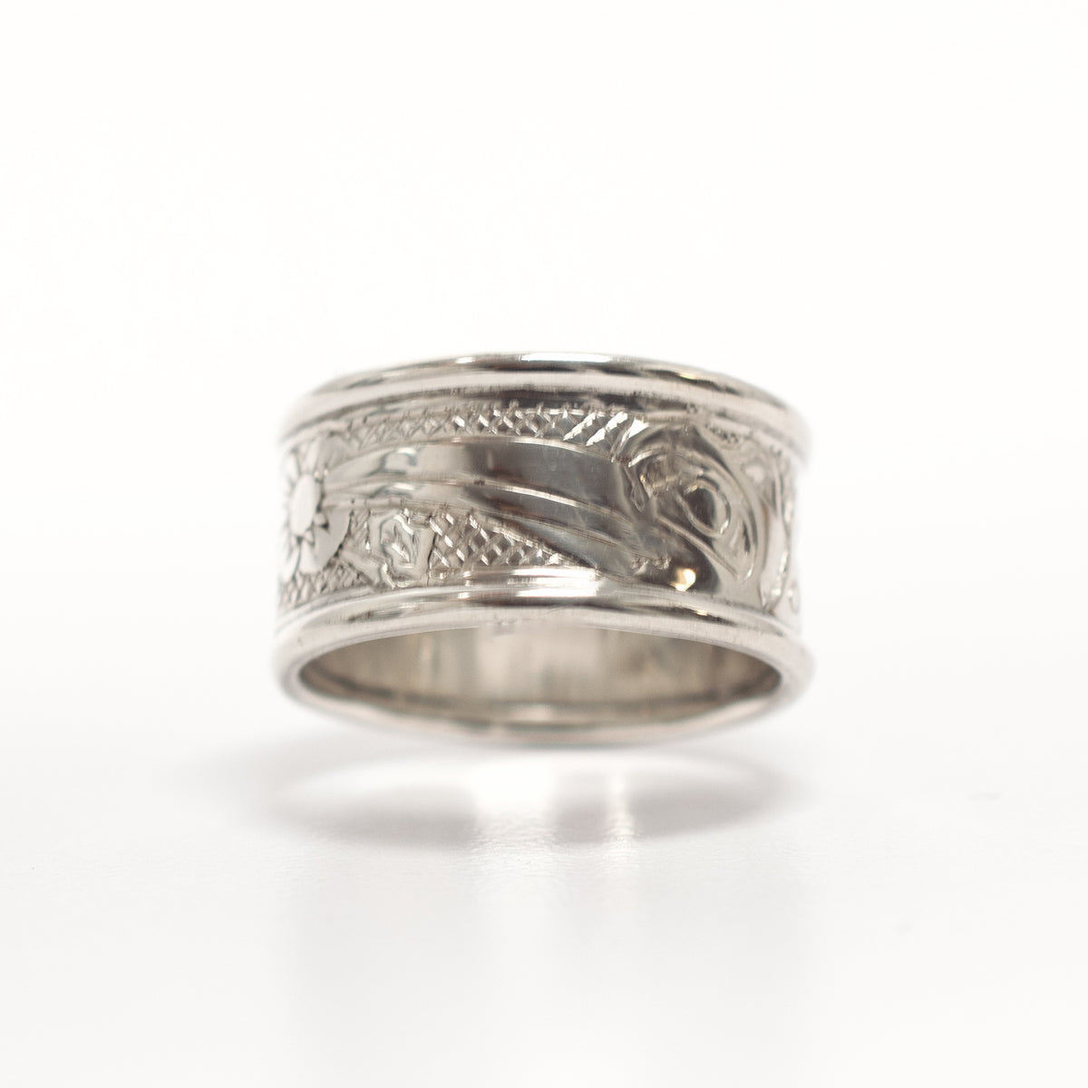 Silver Hummingbird Rung in Haida artist Carmen Goertzen