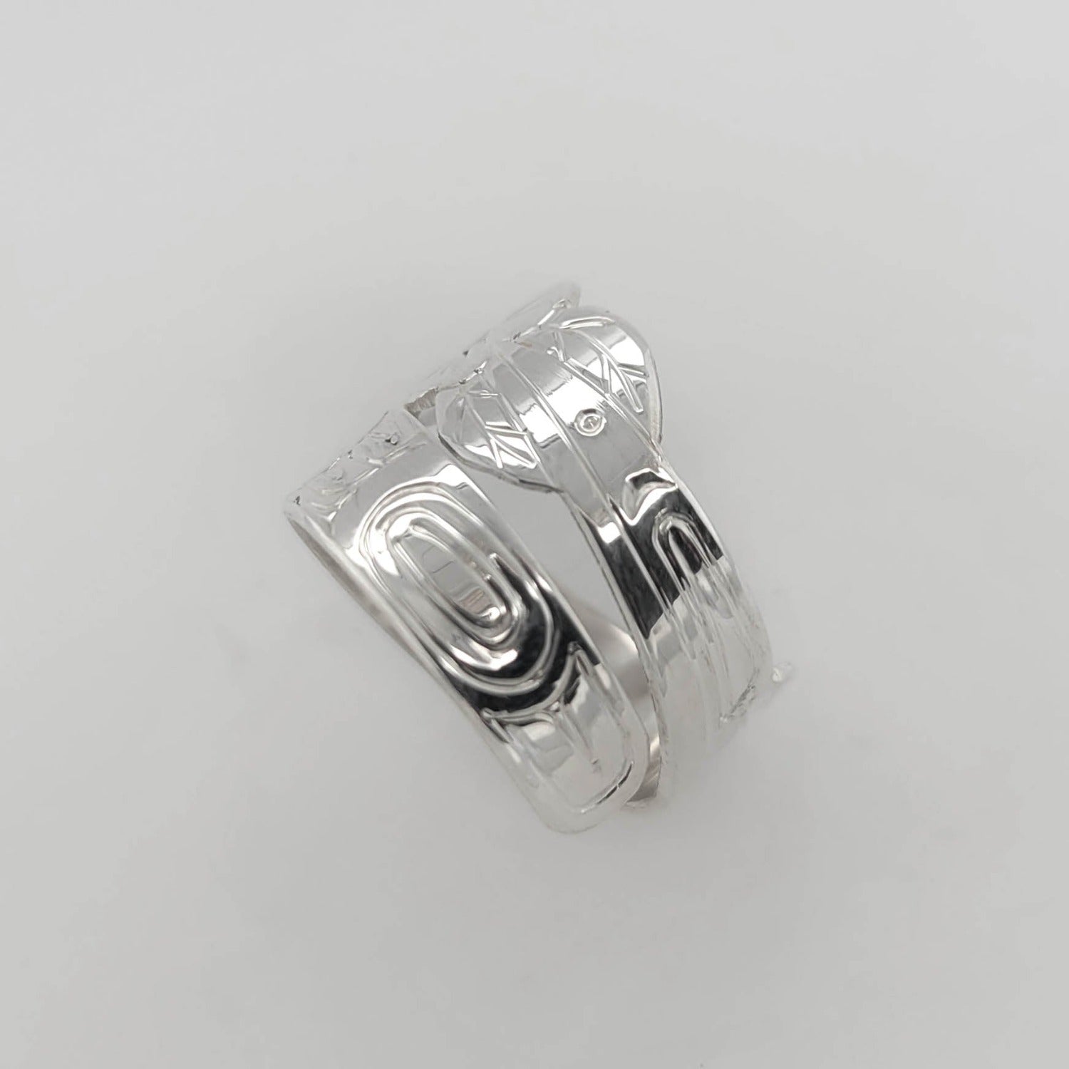 Silver Hummingbird Wrap Ring by Haida artist Garner Moody