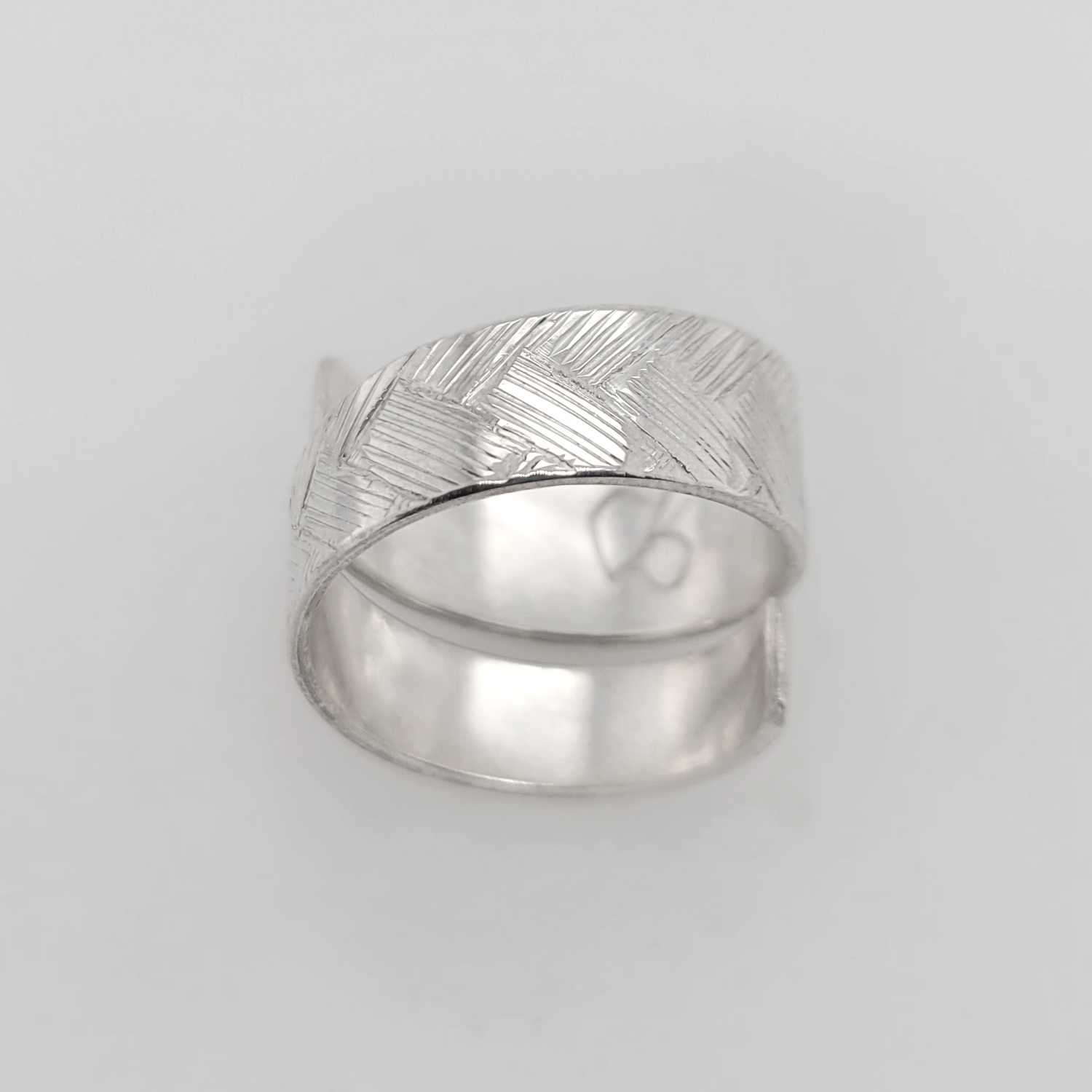 Silver Whale Tail Weave Wrap Ring by Coast Salish artist Jody Sparrow