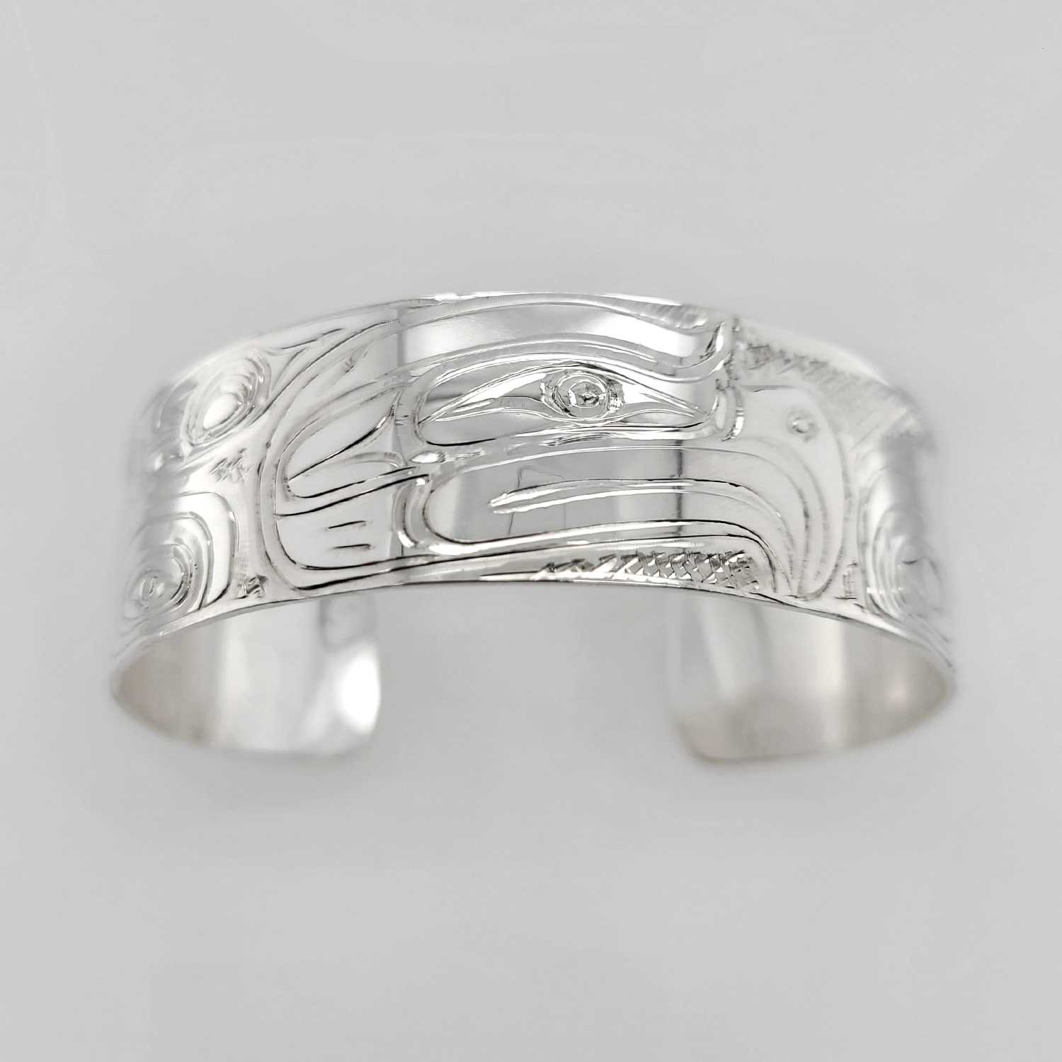 Silver Young Thunderbird or Kolus Bracelet by Kwakwaka'wakw artist Don Wadhams