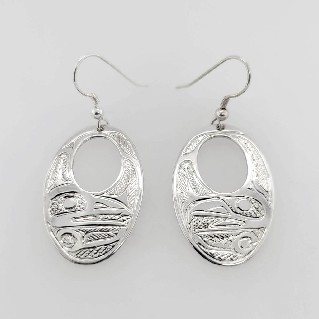 Silver Love Birds Earrings by Tsimshian artist Bill Helin
