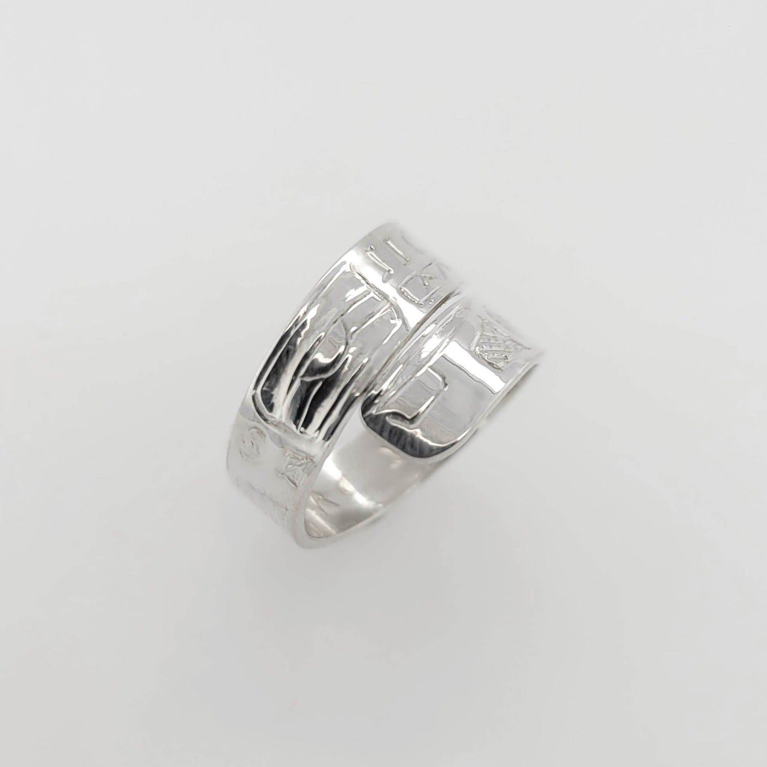 Silver Orca Wrap Ring by Tahltan artist Terrence Campbell