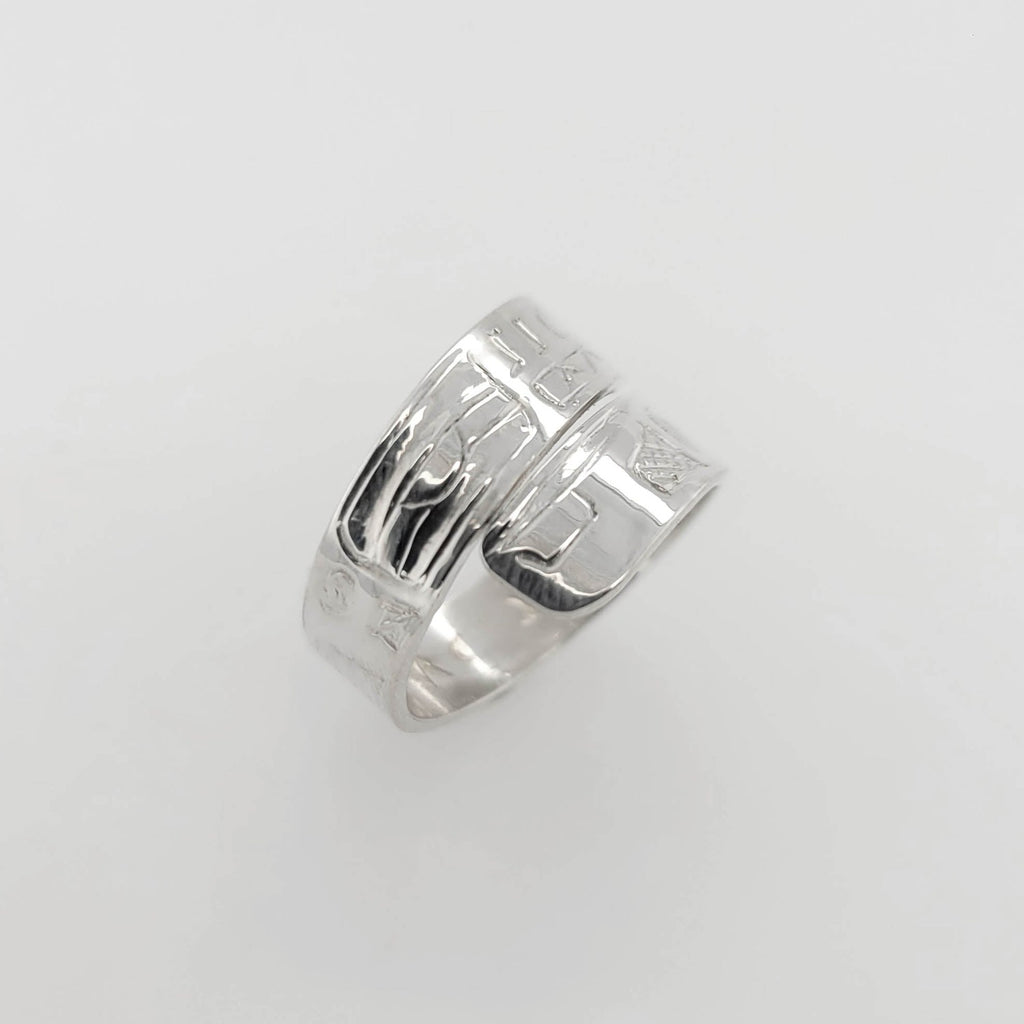 Silver Orca Wrap Ring by Tahltan artist Terrence Campbell