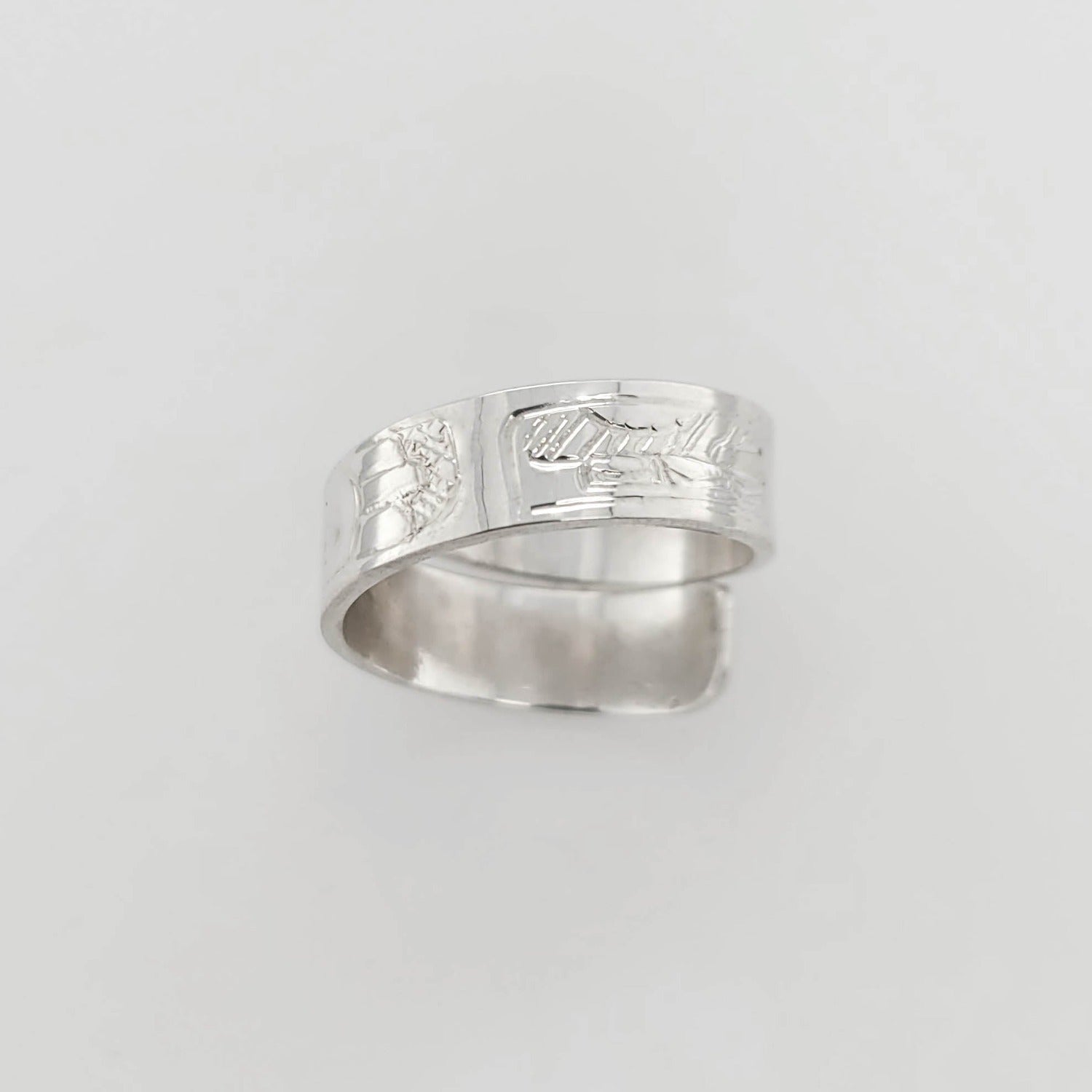 Silver Orca Wrap Ring by Tahltan artist Terrence Campbell