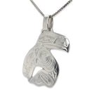 Silver Orca with Raven Fin Pendant by Haida artist Garner Moody