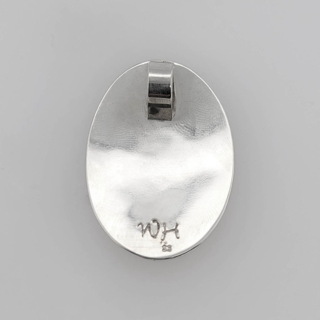 Silver Oval Bear Pendant by Tsimshian artist Bill Helin