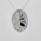 Silver Oval Bear Pendant by Tsimshian artist Bill Helin