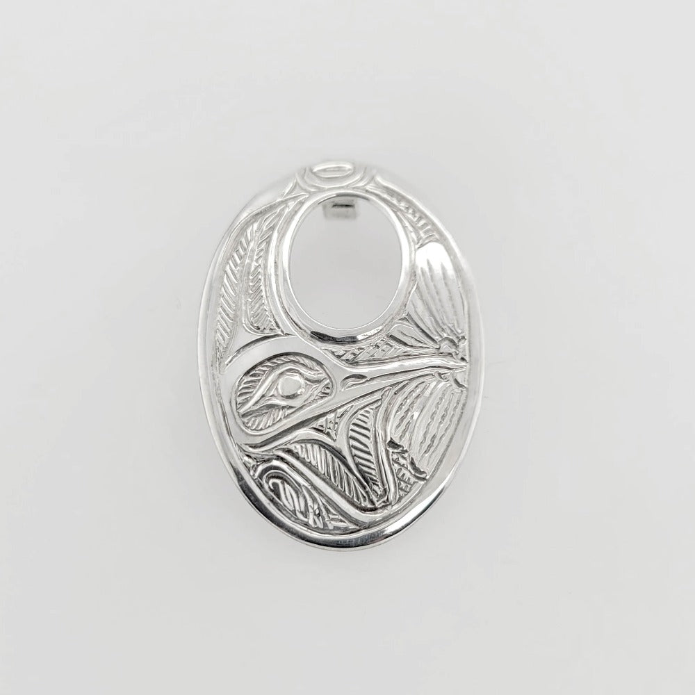 Silver Hummingbird Pendant by Tsimshian artist Bill Helin