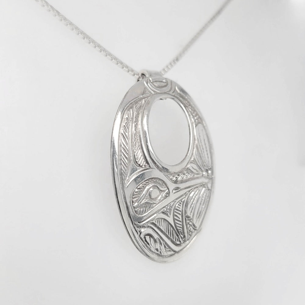 Silver Hummingbird Pendant by Tsimshian artist Bill Helin