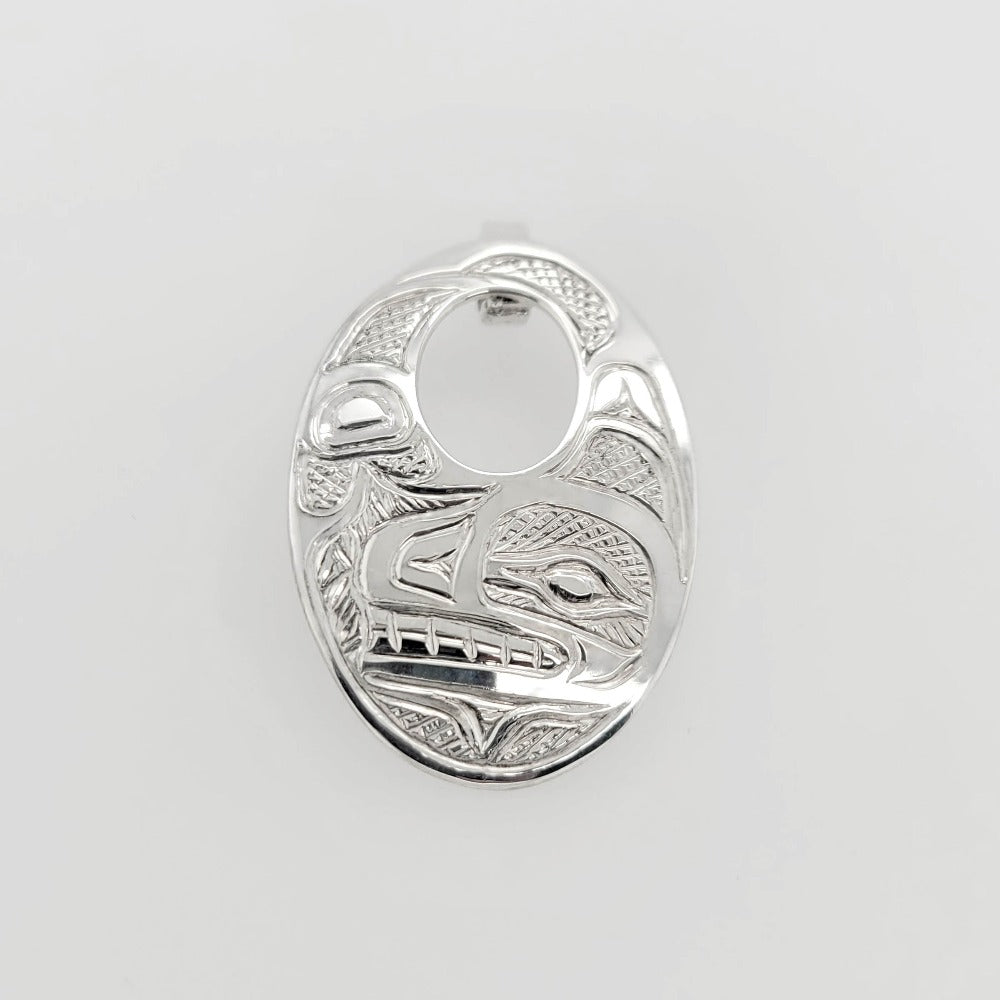 Silver Orca Pendant by Tsimshian artist Bill Helin