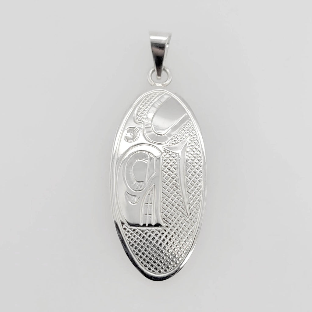 Silver Orca Pendant by Cree artist Justin Rivard