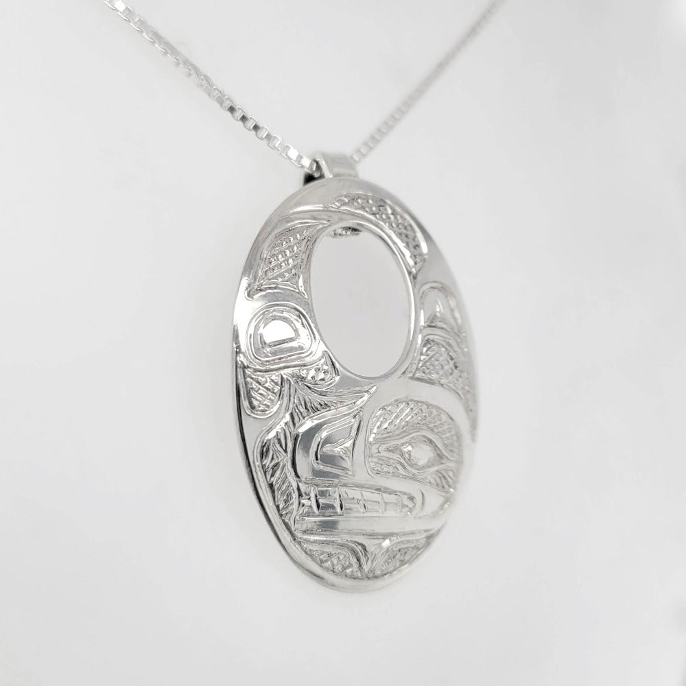 Silver Orca Pendant by Tsimshian artist Bill Helin