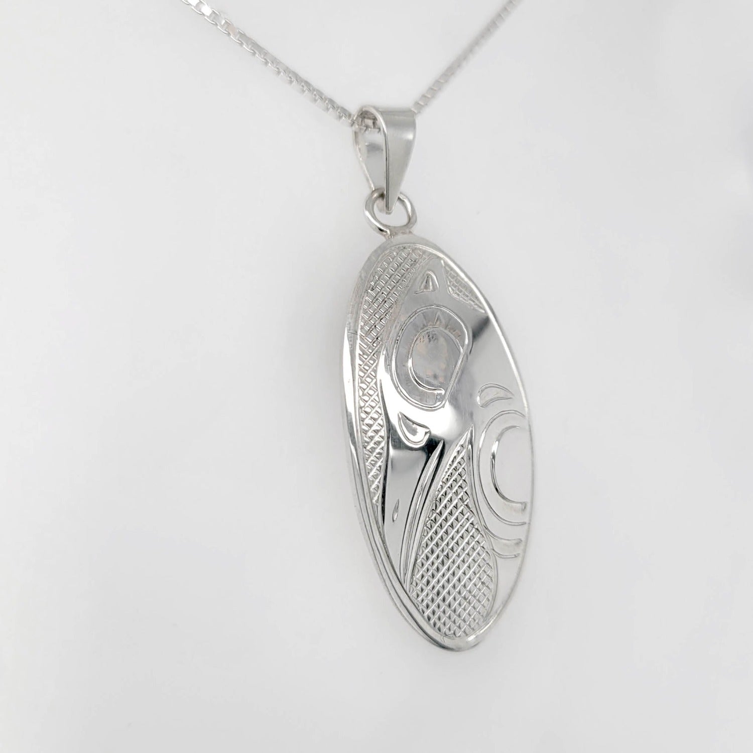 Silver Raven Pendant by Cree artist Justin Rivard