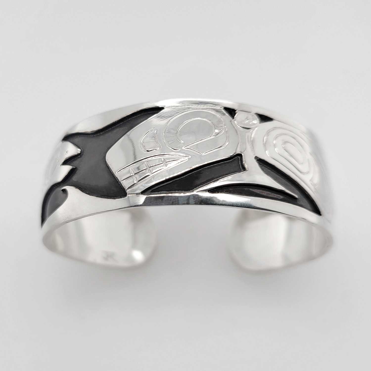 Silver Oxidized Orca Bracelet by Justin Rivard