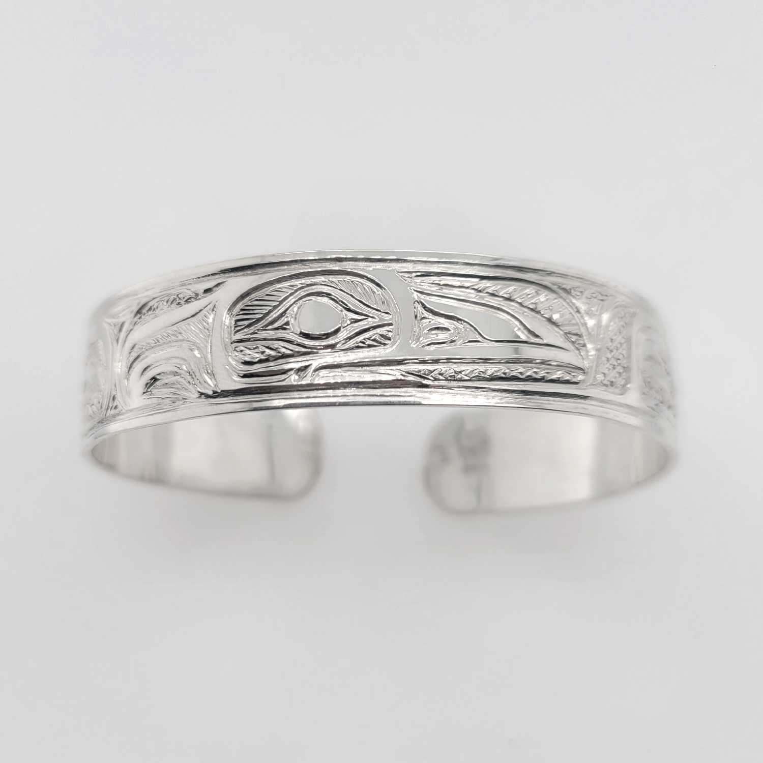 Silver Raven Bracelet by Tsimshian artist Bill Helin