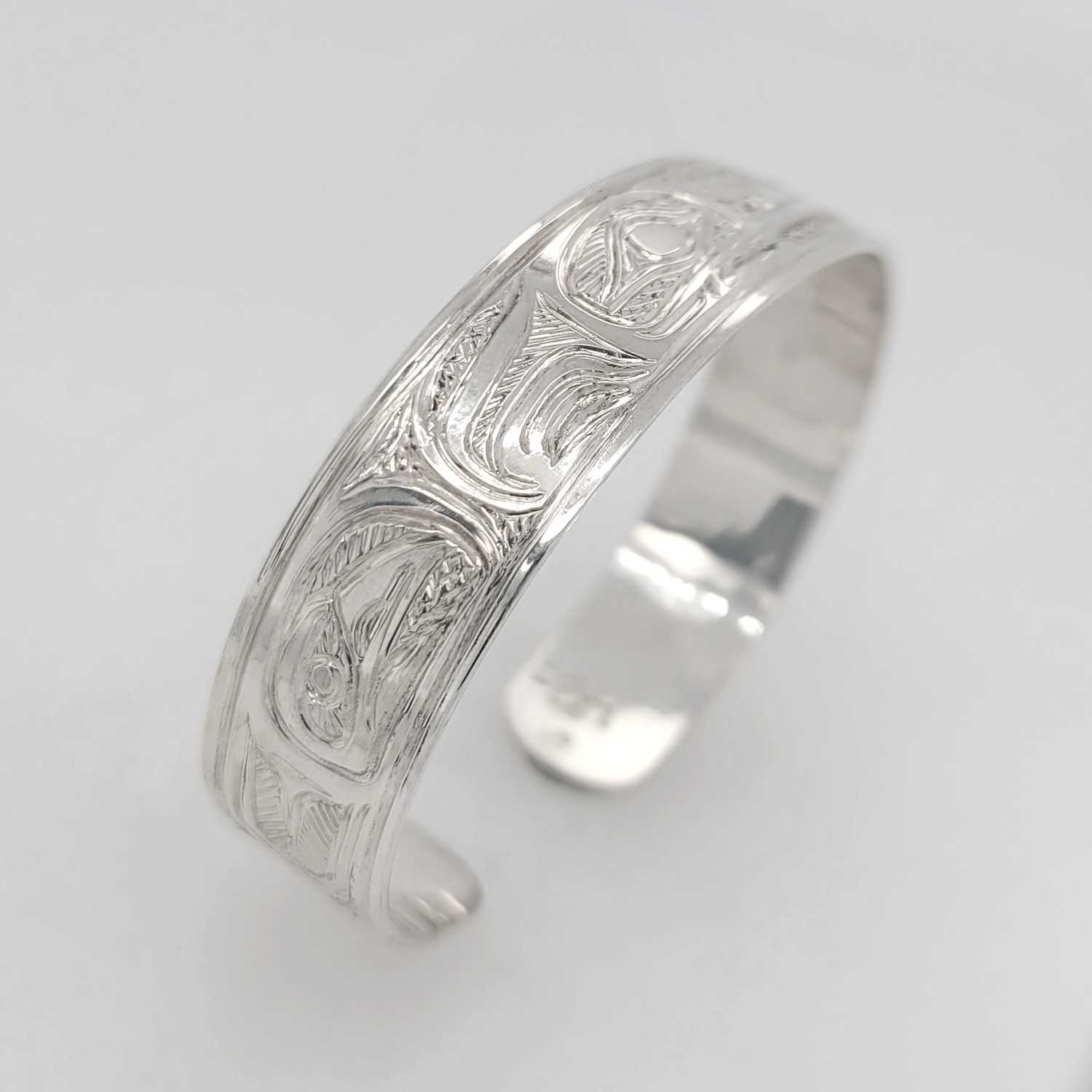 Silver Raven Bracelet by Tsimshian artist Bill Helin