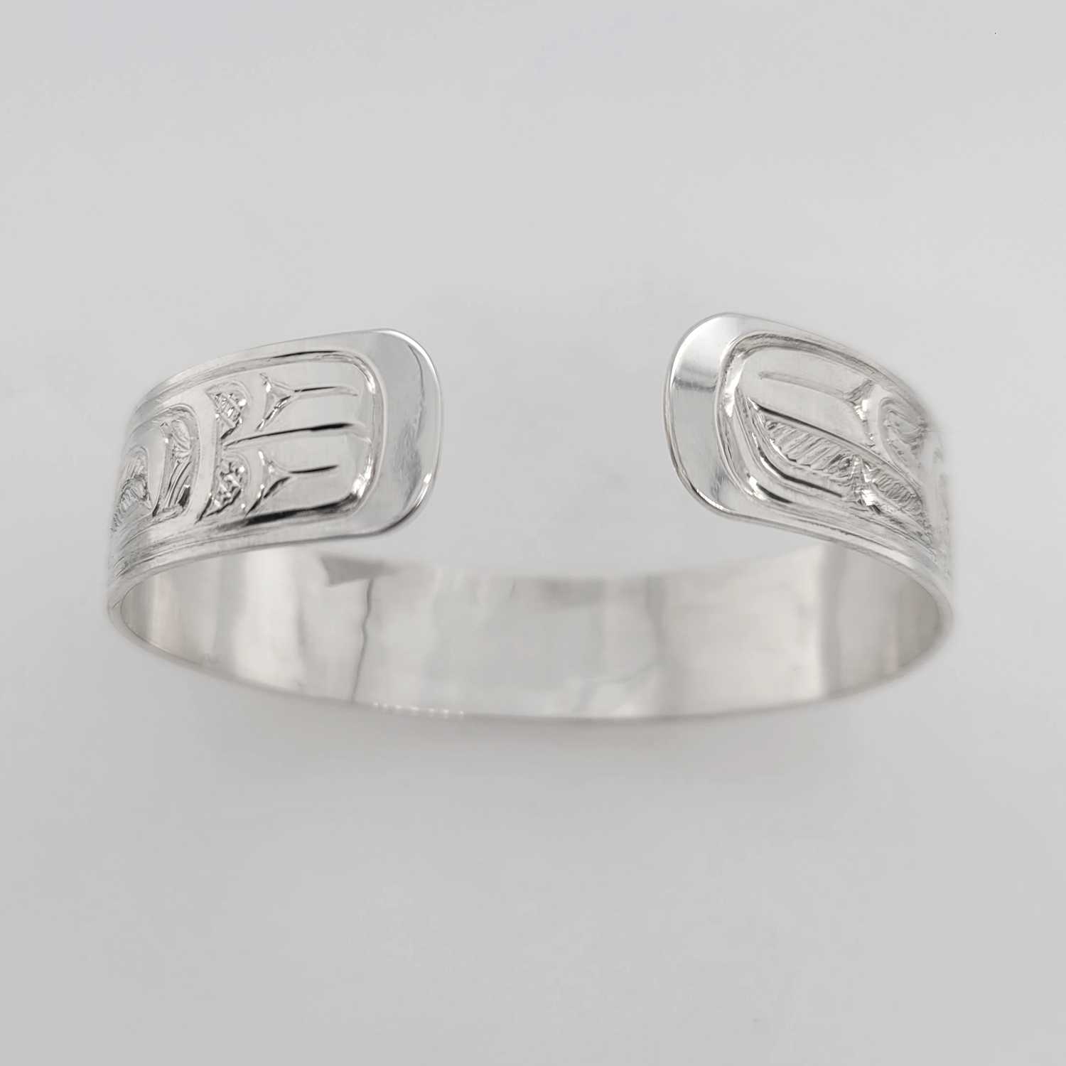 Silver Raven Bracelet by Tsimshian artist Bill Helin