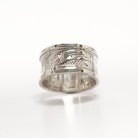 Silver Raven Steals the Light ring by Haida artist Carmen Goertzen