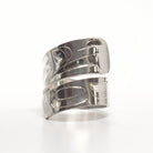 Silver Raven Steals the Light Wrap Ring by Haida artist Alvin Adkins